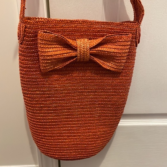CHRISTIAN DIOR perfumes orange straw Lined bag - Picture 3 of 5